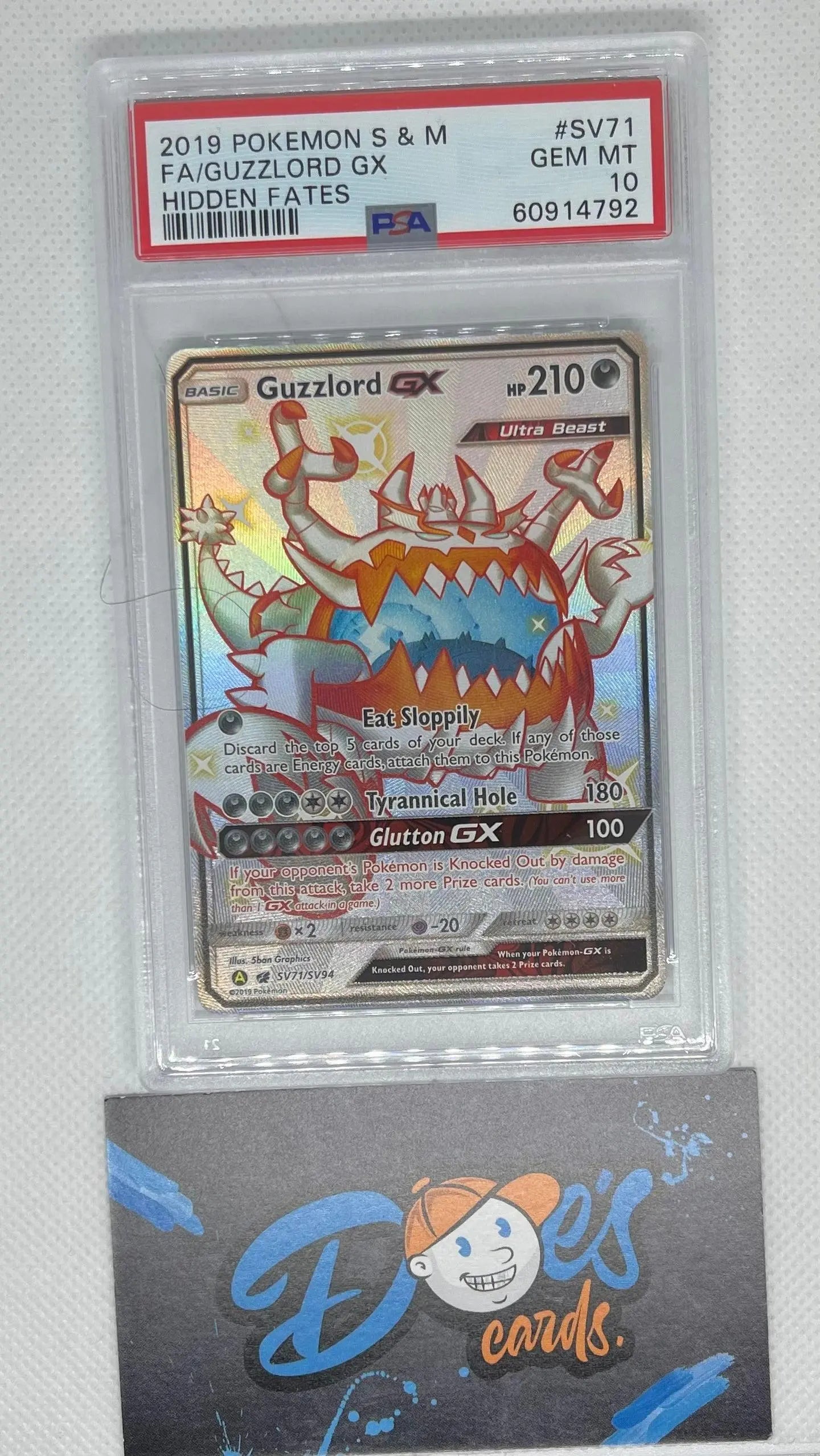 Psa 10 Pokémon Hidden fates shiny vault Guzzlord gx - Doe's Cards