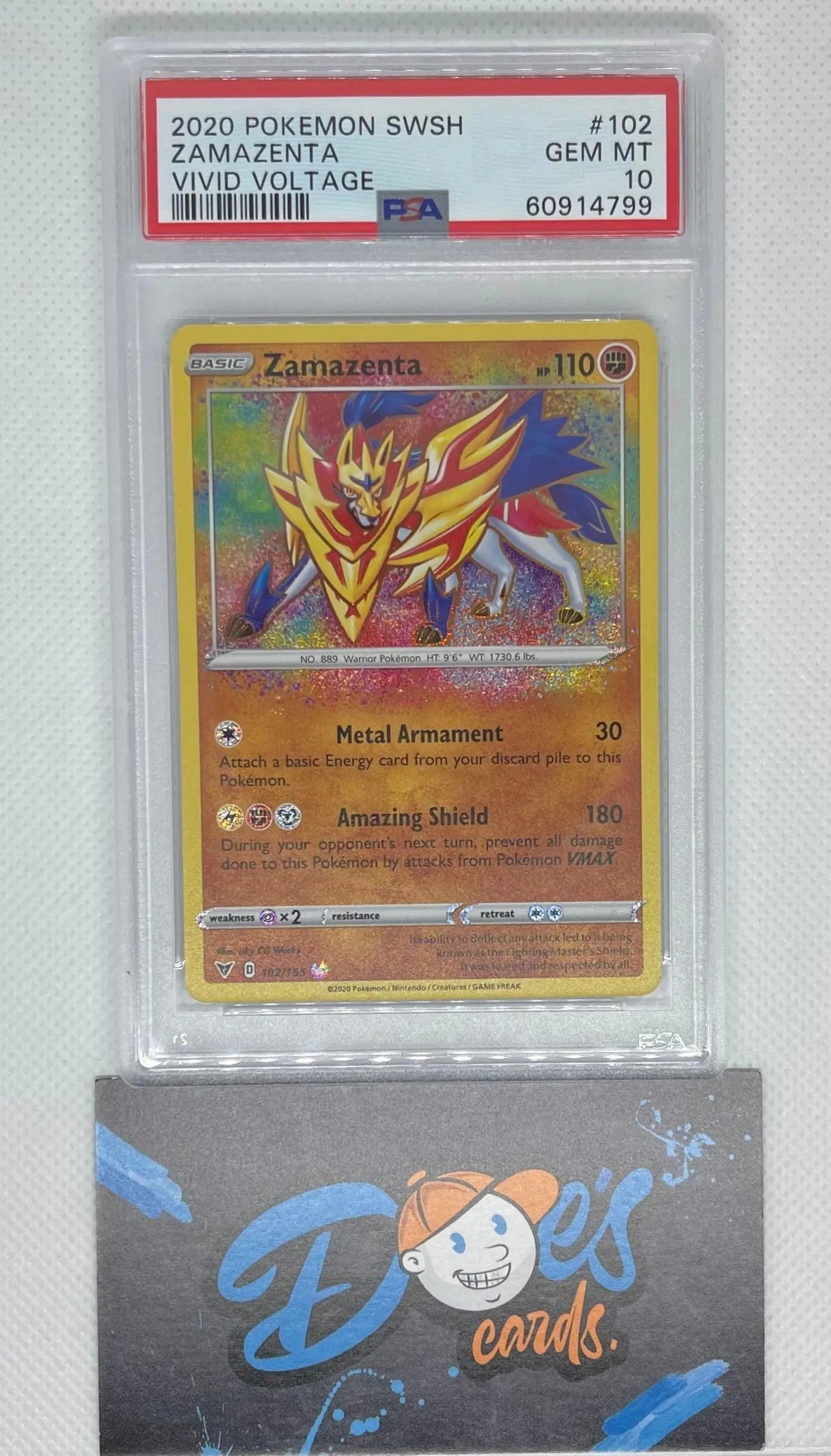 Psa 10 Pokémon Vivid voltage Zamazenta Amazing rare - Doe's Cards