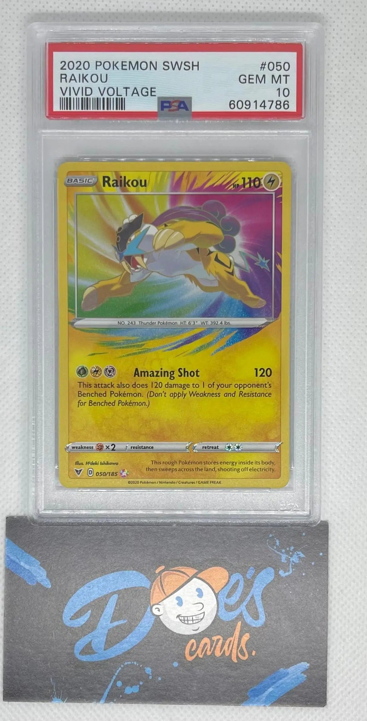Psa 10 Pokémon vivid voltage Raikou amazing rare - Doe's Cards