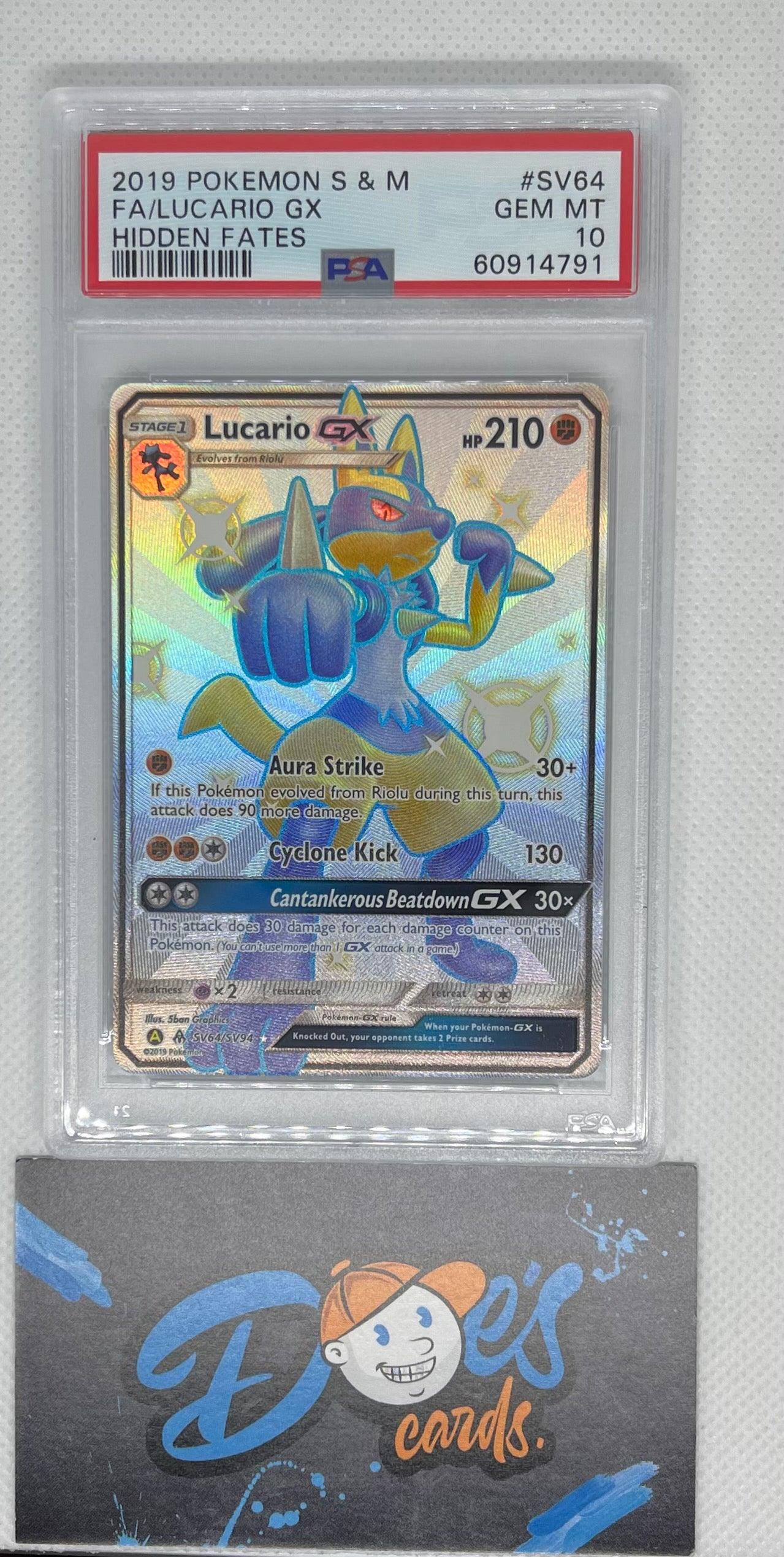 Pokémon PSA 10 Lucario order Hidden Fates