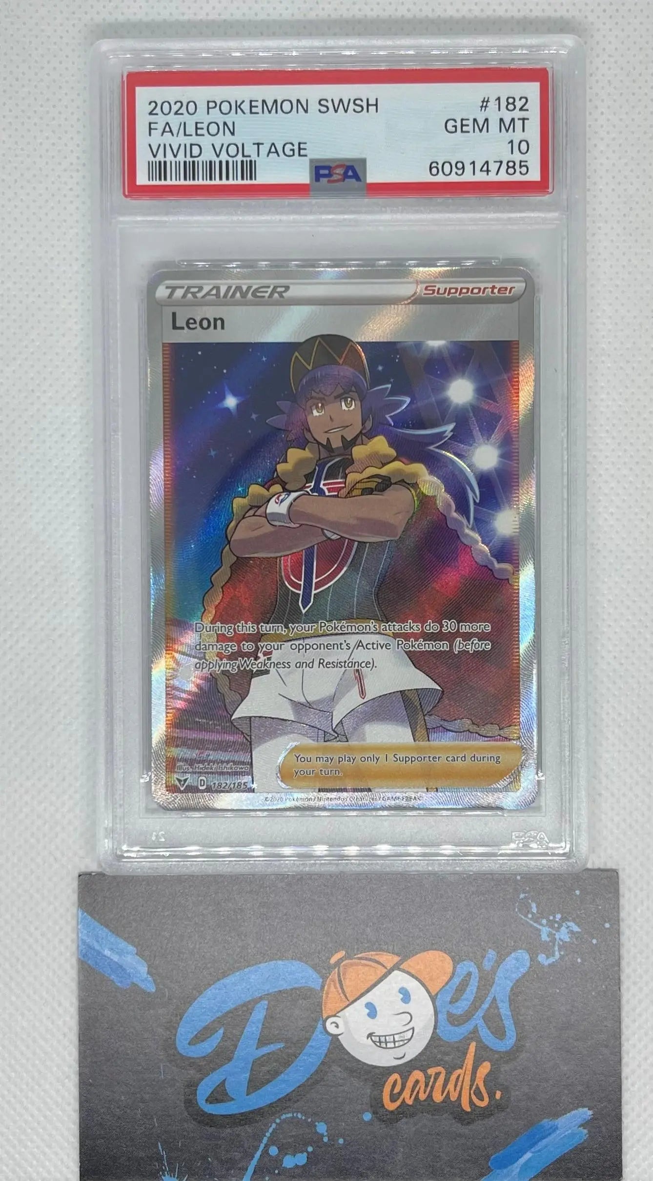 PSA 10 Pokémon Vivid voltage Leon FA #182 - Doe's Cards
