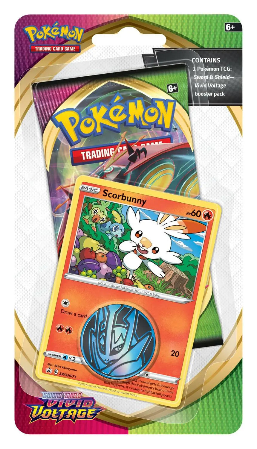Pokemon Vivid Voltage Checklane blister-Scorbunny - Doe's Cards