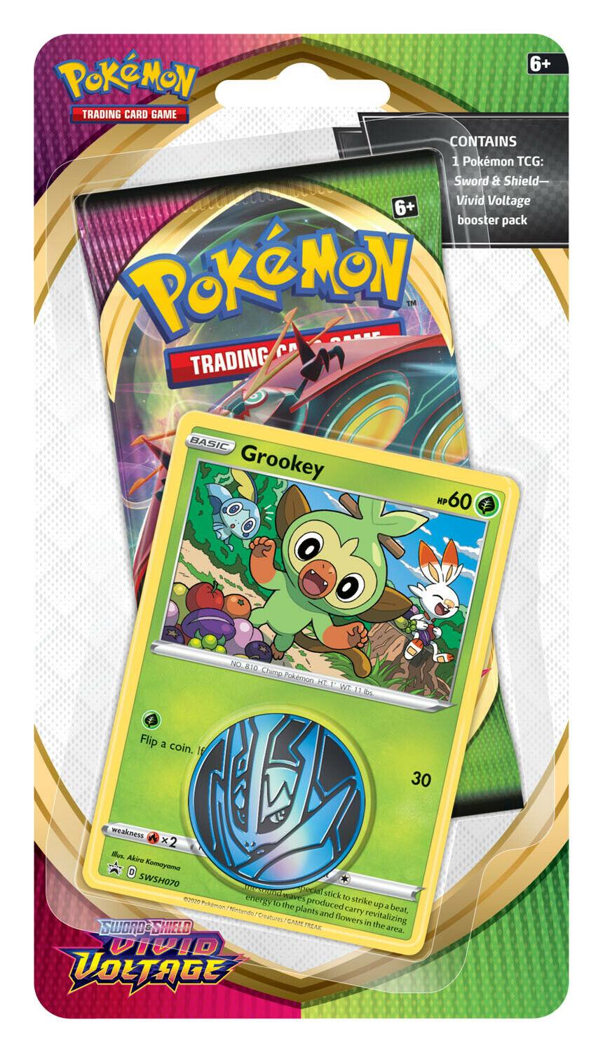 Pokemon Vivid Voltage Checklane blister-Grookey - Doe's Cards