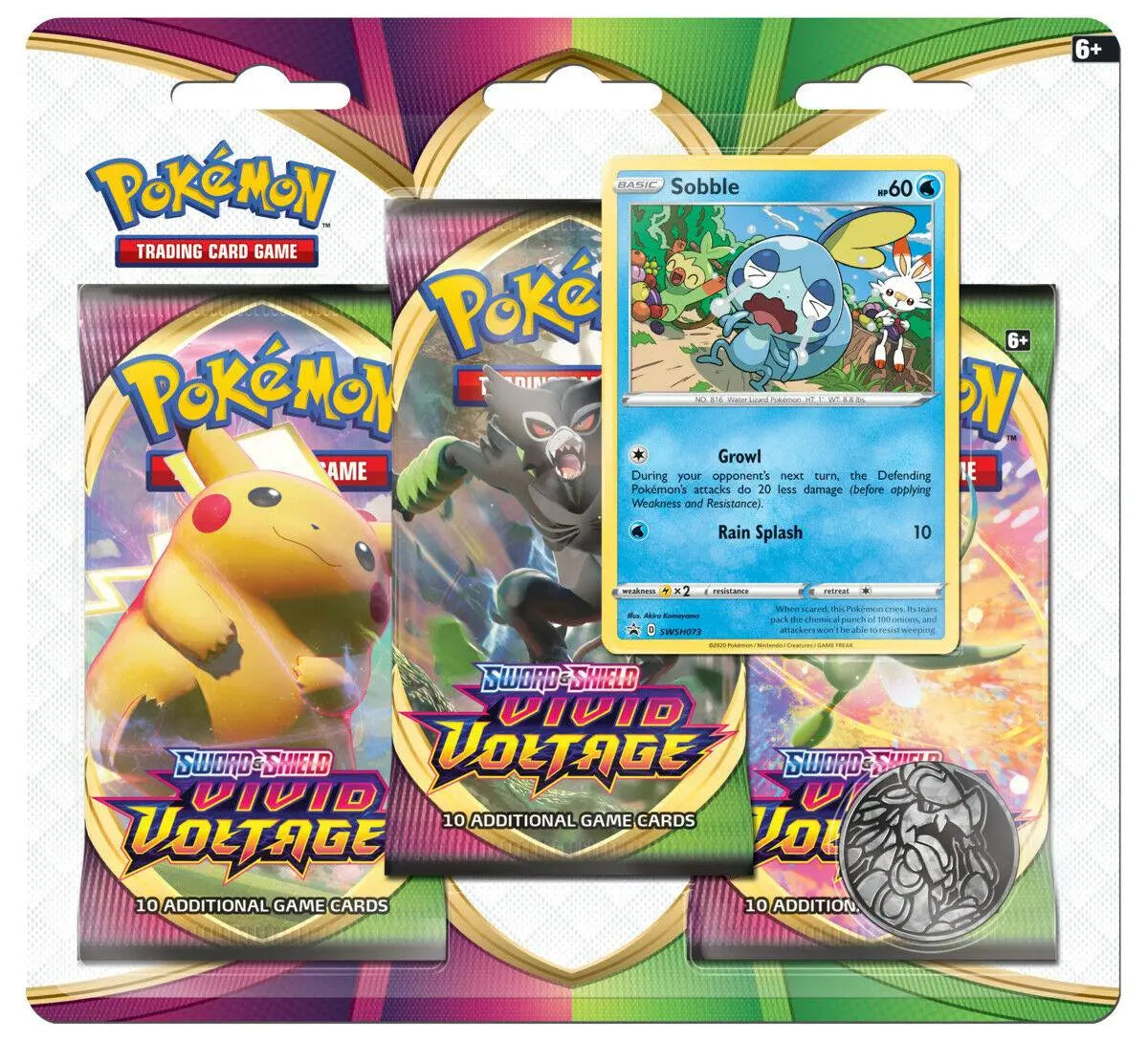 Pokemon Vivid Voltage 3 pack blister- Sobble - Doe's Cards