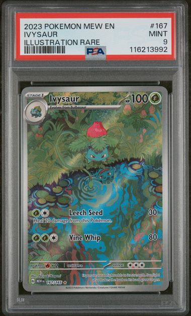 2023 POKEMON MEW EN-151 #167 IVYSAUR ILLUSTRATION RARE PSA 9 - Doe's Cards