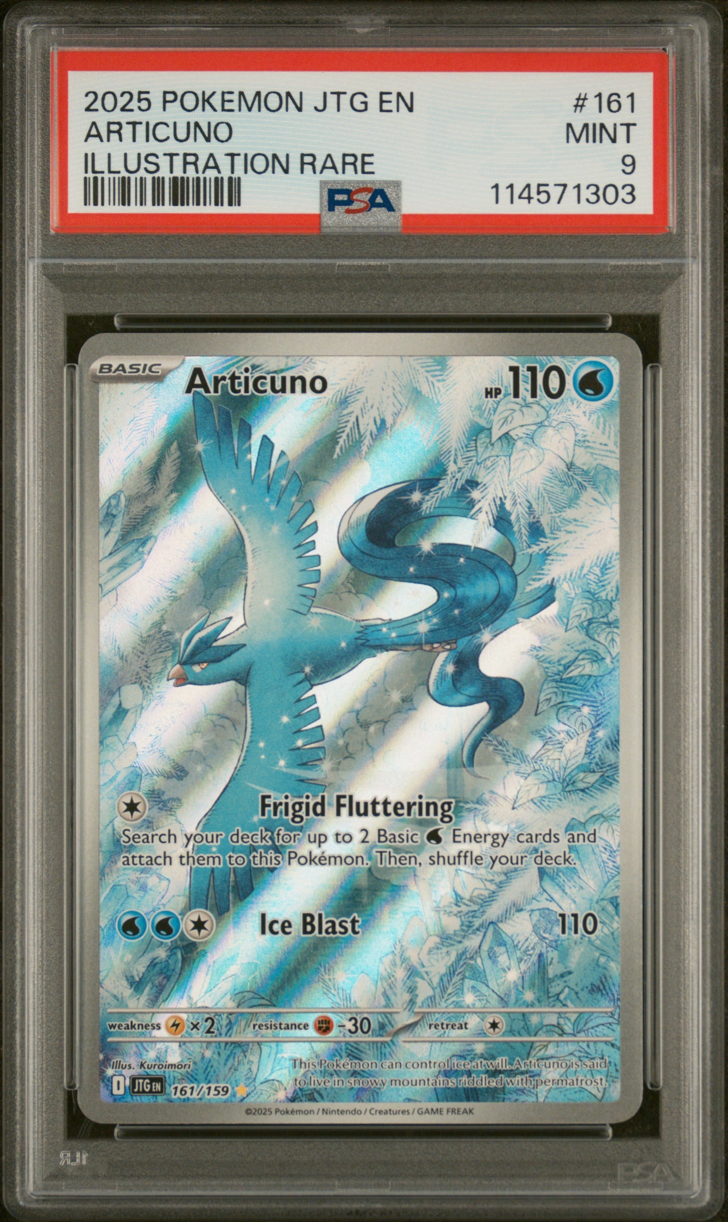 2025 POKEMON JTG EN-JOURNEY TOGETHER ILLUSTRATION RARE #161 ARTICUNO PSA 9 - Doe's Cards