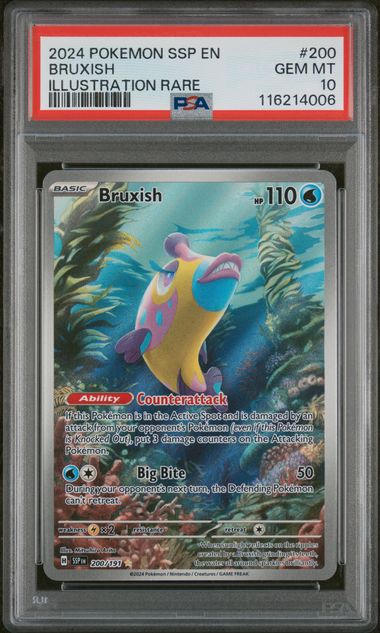 2024 POKEMON SSP EN-SURGING SPARKS #200 BRUXISH ILLUSTRATION RARE PSA 10 - Doe's Cards
