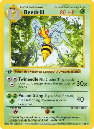 Beedrill (17/102) [Base Set 1st Edition] Pokémon