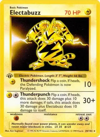 Electabuzz (20/102) [Base Set 1st Edition] Pokémon
