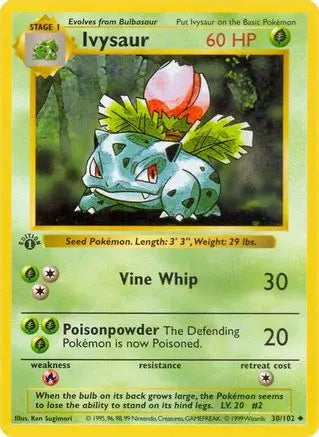 Ivysaur (30/102) [Base Set 1st Edition] Pokémon