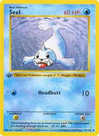 Seel (41/102) [Base Set 1st Edition] Pokémon