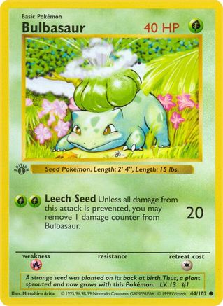 Bulbasaur (44/102) [Base Set 1st Edition]