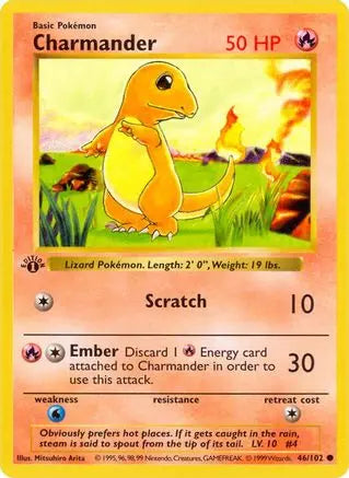 Charmander (46/102) [Base Set 1st Edition] Pokémon