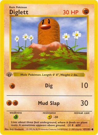 Diglett (47/102) [Base Set 1st Edition]