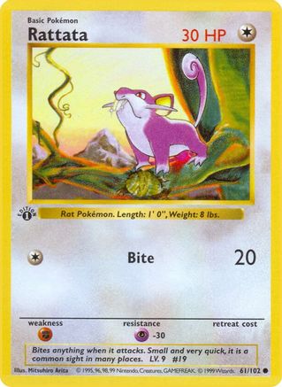 Rattata (61/102) [Base Set 1st Edition]