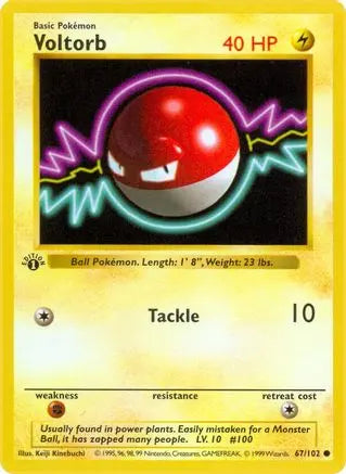 Voltorb (67/102) [Base Set 1st Edition] Pokémon