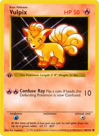 Vulpix (68/102) [Base Set 1st Edition] Pokémon