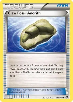 Claw Fossil Anorith (100/114) [XY: Steam Siege] Pokémon