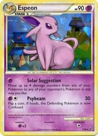 Espeon (2/90) (Cracked Ice Holo) (Theme Deck Exclusive) [HeartGold & SoulSilver: Unleashed] Pokémon