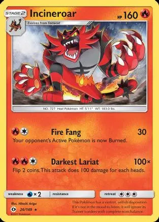 Incineroar (26/149) [Sun & Moon: Base Set] Pokémon
