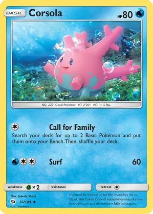 Corsola (36/149) [Sun & Moon: Base Set] Pokémon