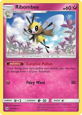 Ribombee (93/149) [Sun & Moon: Base Set] Pokémon