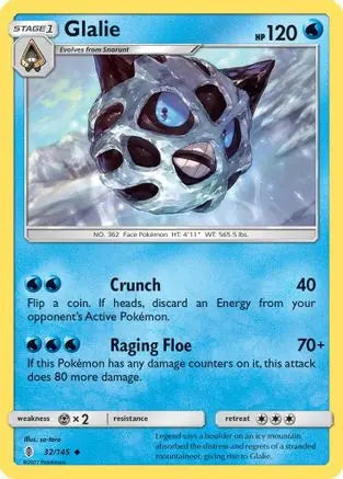 Glalie (32/145) [Sun & Moon: Guardians Rising] Pokémon