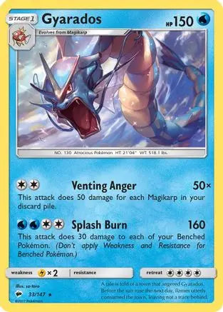 Gyarados (33/147) [Sun & Moon: Burning Shadows] Pokémon