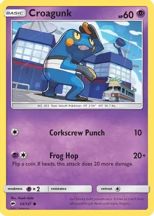 Croagunk (54/147) [Sun & Moon: Burning Shadows] Pokémon