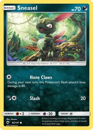 Sneasel (85/147) [Sun & Moon: Burning Shadows] Pokémon