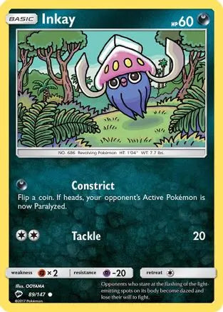 Inkay (89/147) [Sun & Moon: Burning Shadows] Pokémon