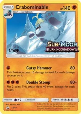 Crabominable (SM47) (Staff Prerelease Promo) [Sun & Moon: Black Star Promos] Pokémon