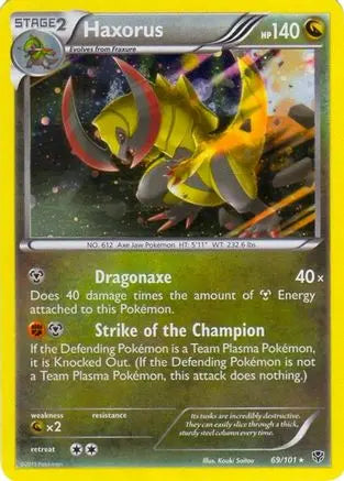 Haxorus (69/101) (Cosmos Holo) (Blister Exclusive) [Black & White: Plasma Blast] Pokémon