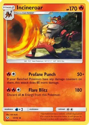 Incineroar (17/73) [Sun & Moon: Shining Legends] Pokémon