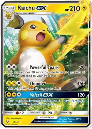 Raichu GX (29/73) [Sun & Moon: Shining Legends] Pokémon