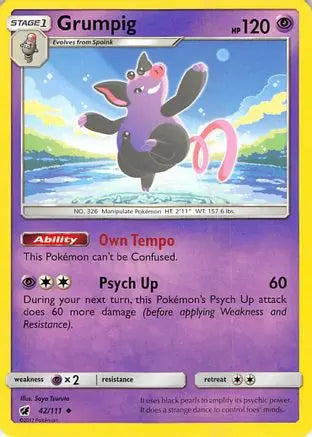 Grumpig (42/111) [Sun & Moon: Crimson Invasion] Pokémon