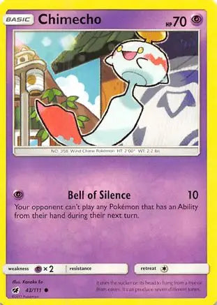 Chimecho (43/111) [Sun & Moon: Crimson Invasion] Pokémon