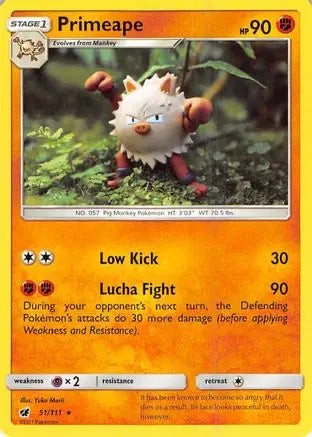 Primeape (51/111) [Sun & Moon: Crimson Invasion] Pokémon