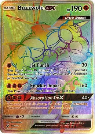 Buzzwole GX (115/111) [Sun & Moon: Crimson Invasion] Pokémon