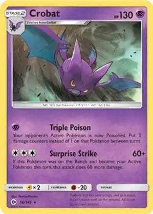 Crobat (56/149) (Prerelease Kit Exclusive) (Theme Deck Exclusive) [Sun & Moon: Base Set] Pokémon