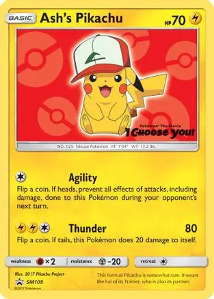 Ash's Pikachu (SM109) [Sun & Moon: Black Star Promos] Pokémon