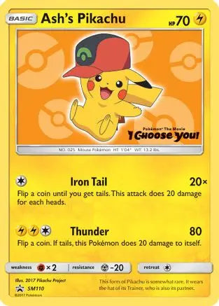 Ash's Pikachu (SM110) [Sun & Moon: Black Star Promos] Pokémon