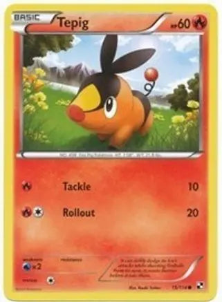 Tepig (15/114) (Cosmos Holo) [Black & White: Base Set] Pokémon
