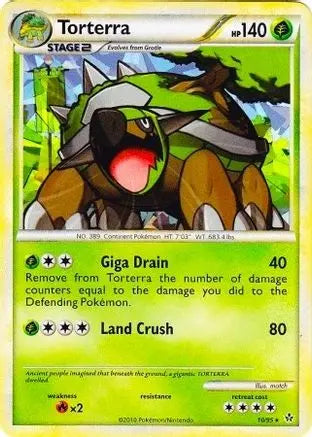 Torterra (10/95) (Cracked Ice Holo) [HeartGold & SoulSilver: Unleashed] Pokémon