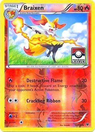 Braixen (12/124) (League Promo) [XY: Fates Collide] Pokémon