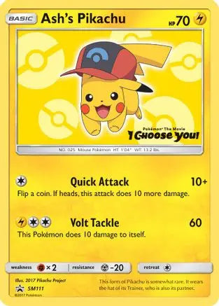 Ash's Pikachu (SM111) [Sun & Moon: Black Star Promos] Pokémon