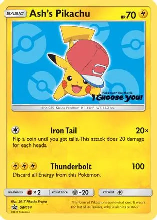 Ash's Pikachu (SM114) [Sun & Moon: Black Star Promos] Pokémon
