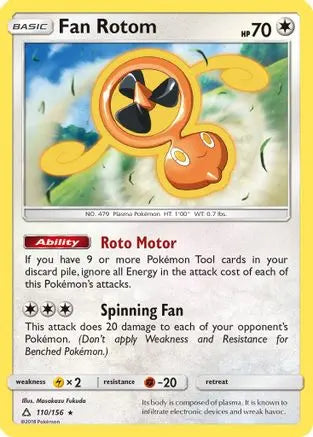 Fan Rotom (110/156) [Sun & Moon: Ultra Prism] Pokémon