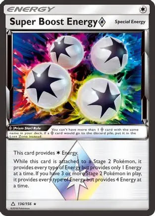 Super Boost Energy (136/156) (Prism Star) [Sun & Moon: Ultra Prism] Pokémon