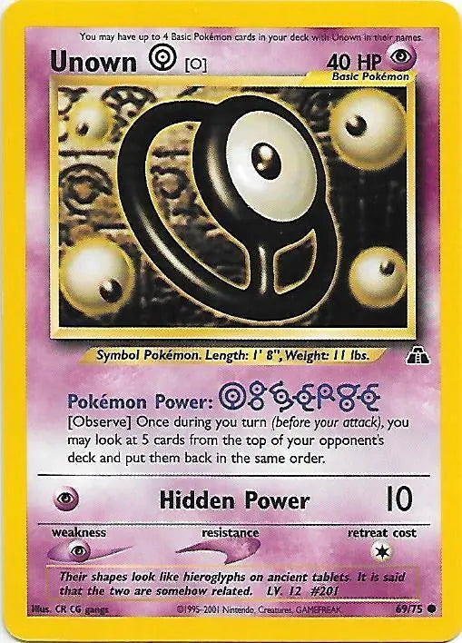 Unown [O] (69/75) [Neo Discovery Unlimited] Pokémon